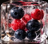 Hielo con frutos rojos